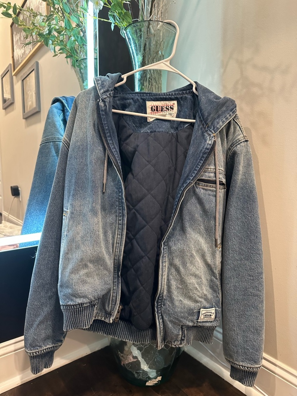Guess Originals Denim Jacket with Red Grid Label